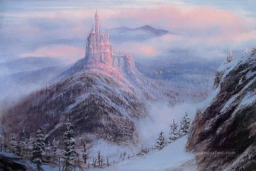  Navidad Lienzo - Reino místico Ellenshaw en invierno navideño